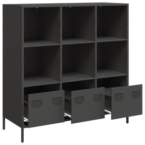 Highboard Schwarz Stahl 101,5 cm