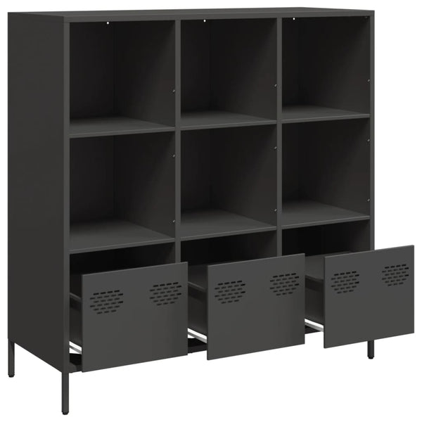 Highboard Schwarz Stahl 101,5 cm