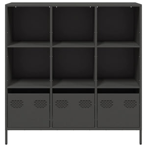Highboard Schwarz Stahl 101,5 cm