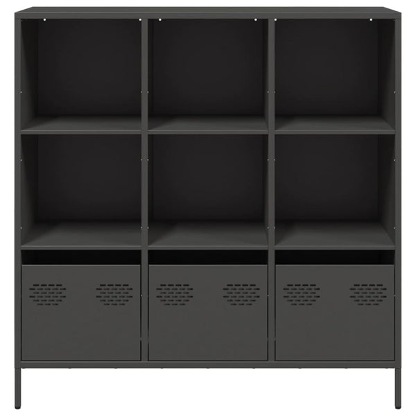 Highboard Schwarz Stahl 101,5 cm