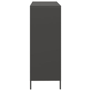 Highboard Schwarz Stahl 101,5 cm