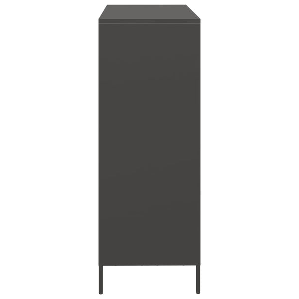 Highboard Schwarz Stahl 101,5 cm