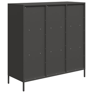 Highboard Schwarz Stahl 101,5 cm