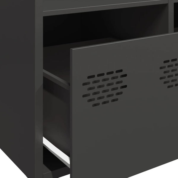 Highboard Schwarz Stahl 101,5 cm