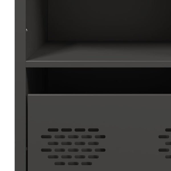 Highboard Schwarz Stahl 101,5 cm