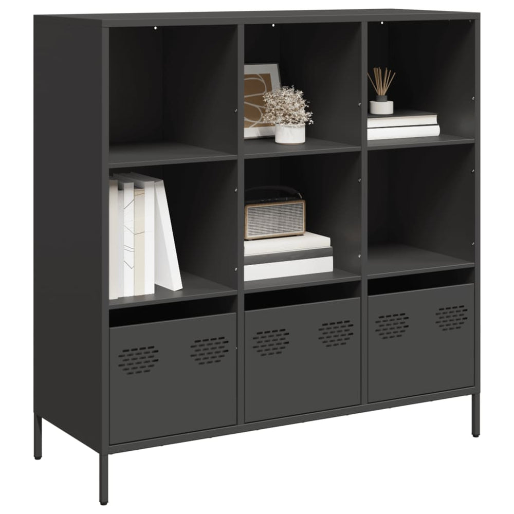 Highboard Schwarz Stahl 101,5 cm