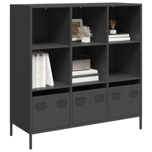 Highboard Schwarz Stahl 101,5 cm