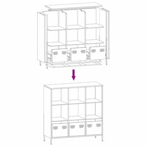 Highboard Anthrazit Stahl 101,5 cm