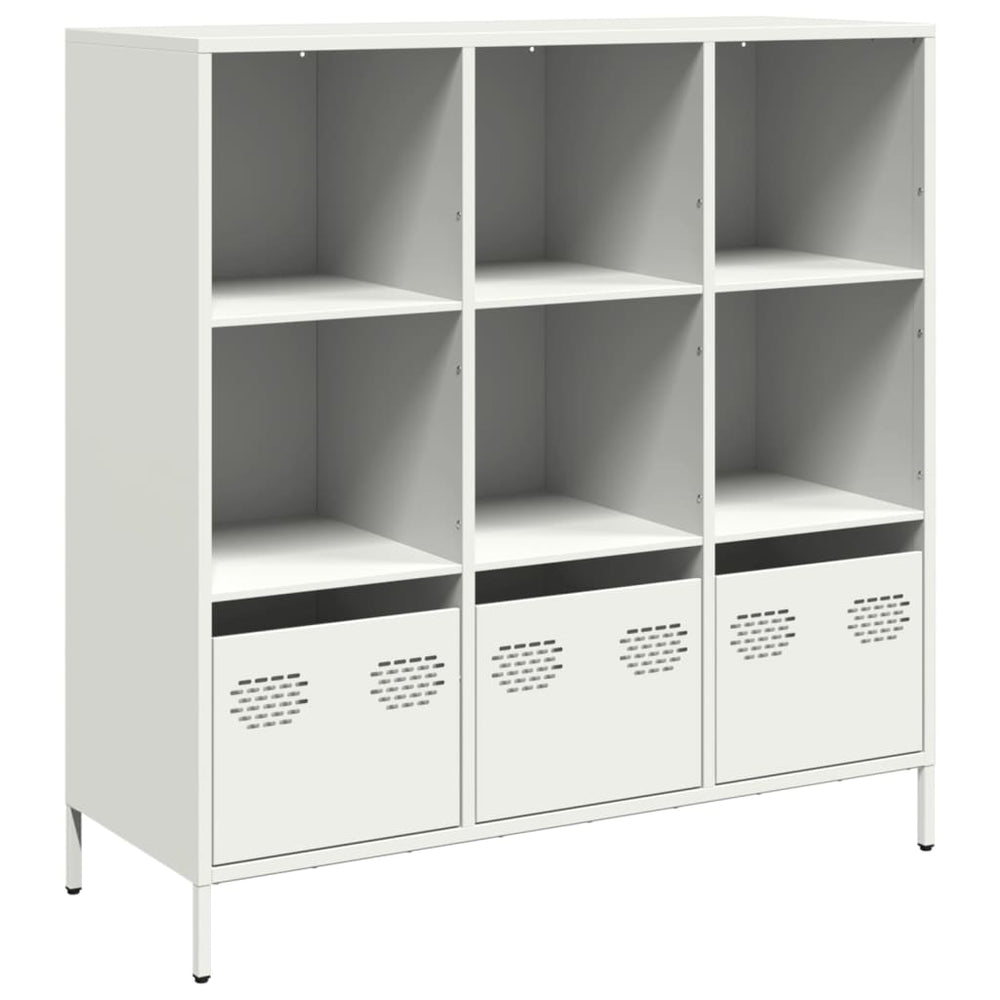 Highboard Weiß Stahl 101,5 cm