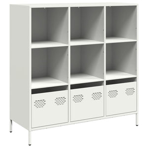 Highboard Weiß Stahl 101,5 cm