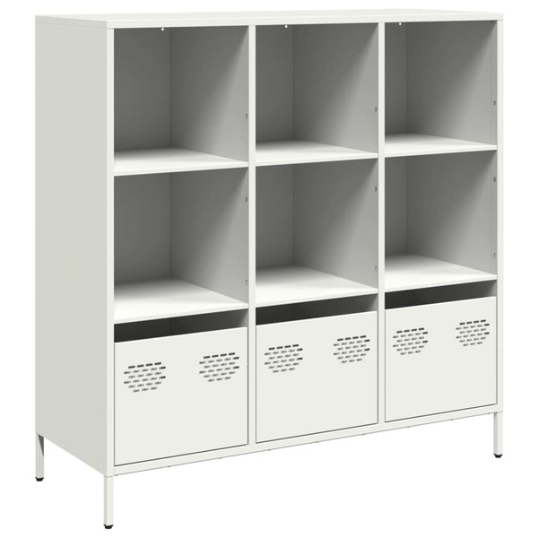 Highboard Weiß Stahl 101,5 cm