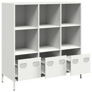 Highboard Weiß Stahl 101,5 cm
