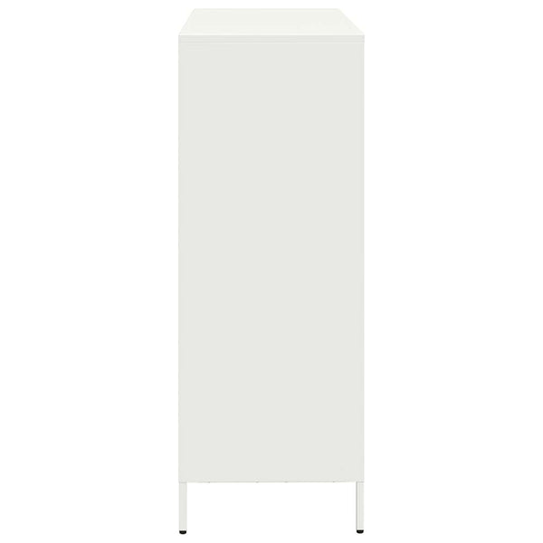 Highboard Weiß Stahl 101,5 cm