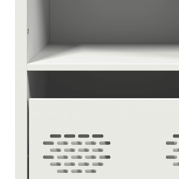 Highboard Weiß Stahl 101,5 cm