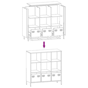 Highboard Weiß Stahl 101,5 cm