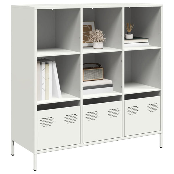 Highboard Weiß Stahl 101,5 cm