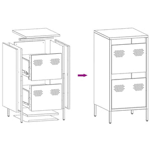 Anthrazit Sideboard, 35x39x73,5 cm, Stahl