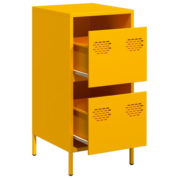 Senfgelbes Sideboard, 35 cm, Stahl