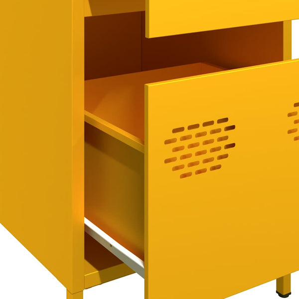 Senfgelbes Sideboard, 35 cm, Stahl