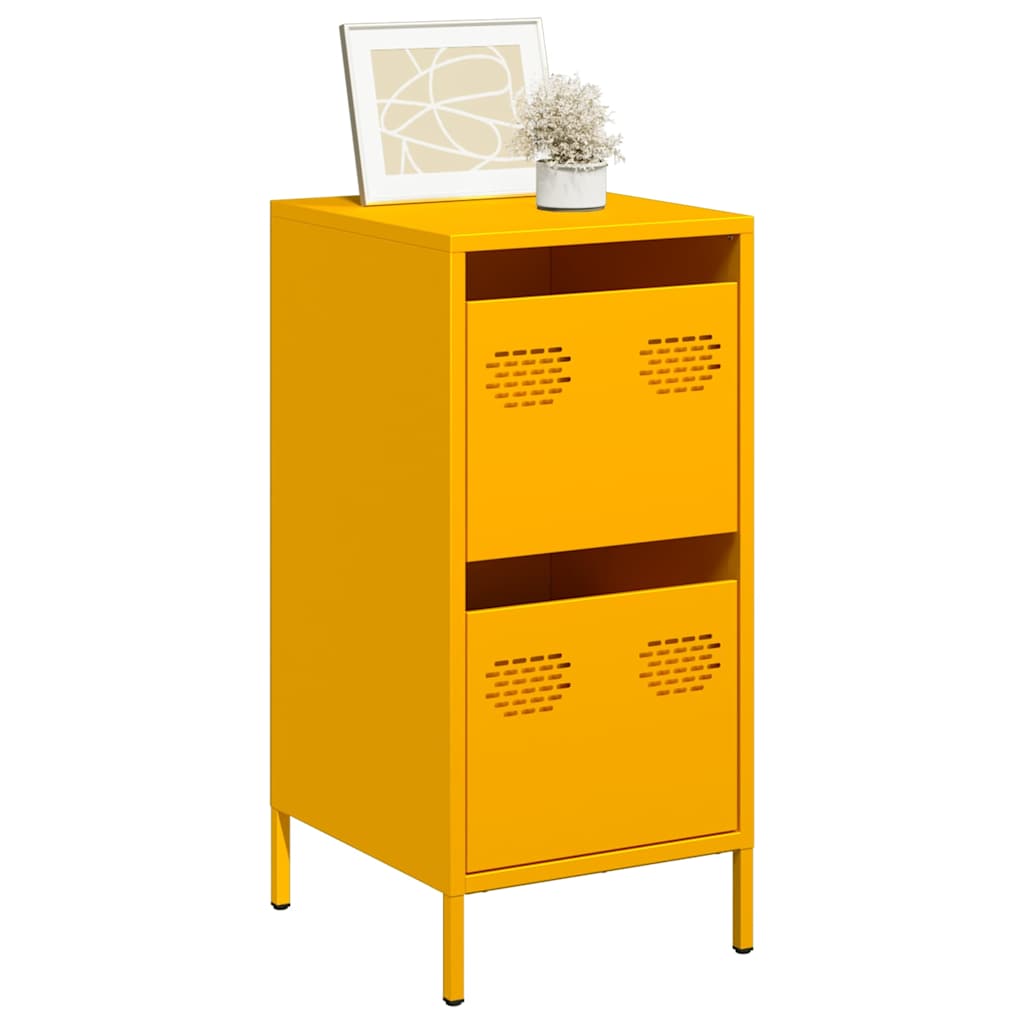 Senfgelbes Sideboard, 35 cm, Stahl