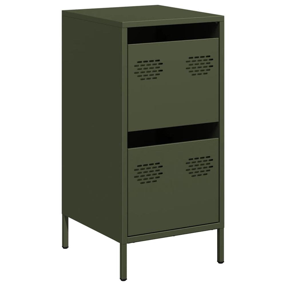 Olivgrünes Sideboard, 35 cm Stahl
