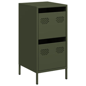 Olivgrünes Sideboard, 35 cm Stahl