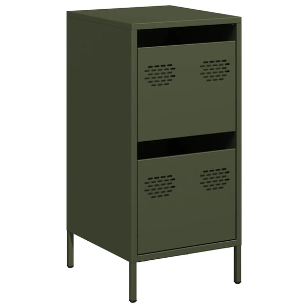 Olivgrünes Sideboard, 35 cm Stahl