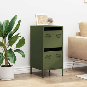 Olivgrünes Sideboard, 35 cm Stahl