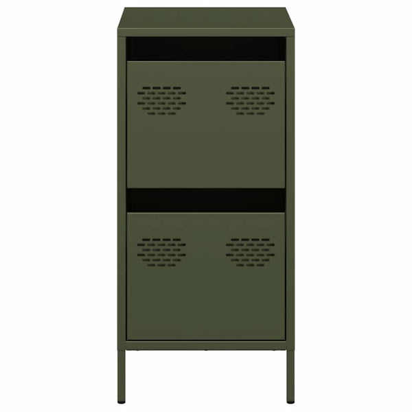 Olivgrünes Sideboard, 35 cm Stahl