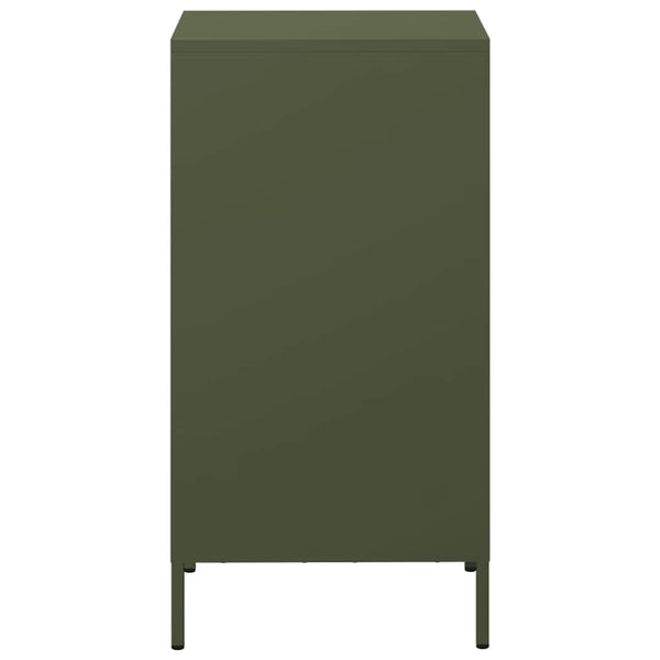 Olivgrünes Sideboard, 35 cm Stahl