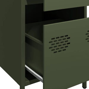 Olivgrünes Sideboard, 35 cm Stahl