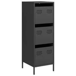 Schwarzes Highboard aus Stahl, 39x35x103,5 cm