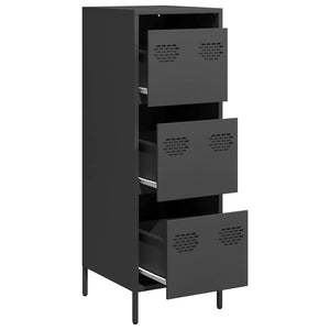 Schwarzes Highboard aus Stahl, 39x35x103,5 cm