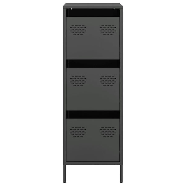 Schwarzes Highboard aus Stahl, 39x35x103,5 cm