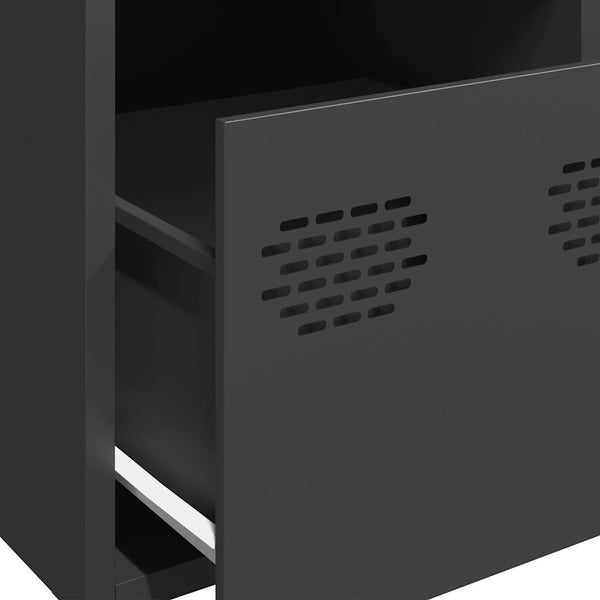 Schwarzes Highboard aus Stahl, 39x35x103,5 cm