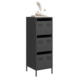 Schwarzes Highboard aus Stahl, 39x35x103,5 cm
