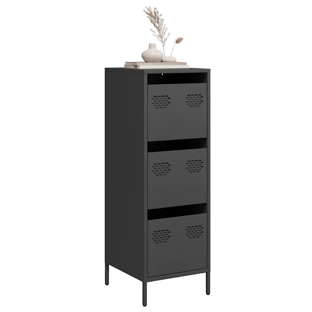 Schwarzes Highboard aus Stahl, 39x35x103,5 cm