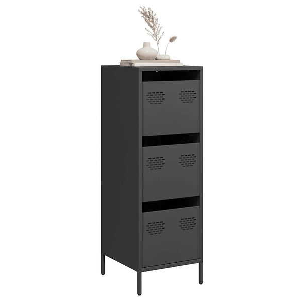 Schwarzes Highboard aus Stahl, 39x35x103,5 cm