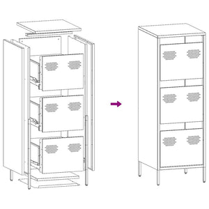 Highboard Rosa Stahl 39x35x103,5 cm