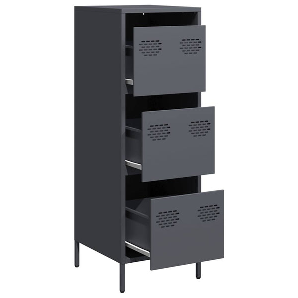 Highboard Anthrazit Stahl 39x35x103,5 cm