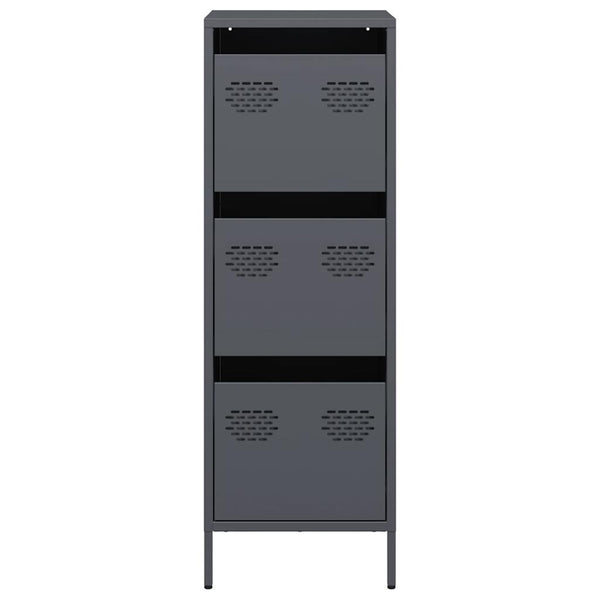 Highboard Anthrazit Stahl 39x35x103,5 cm