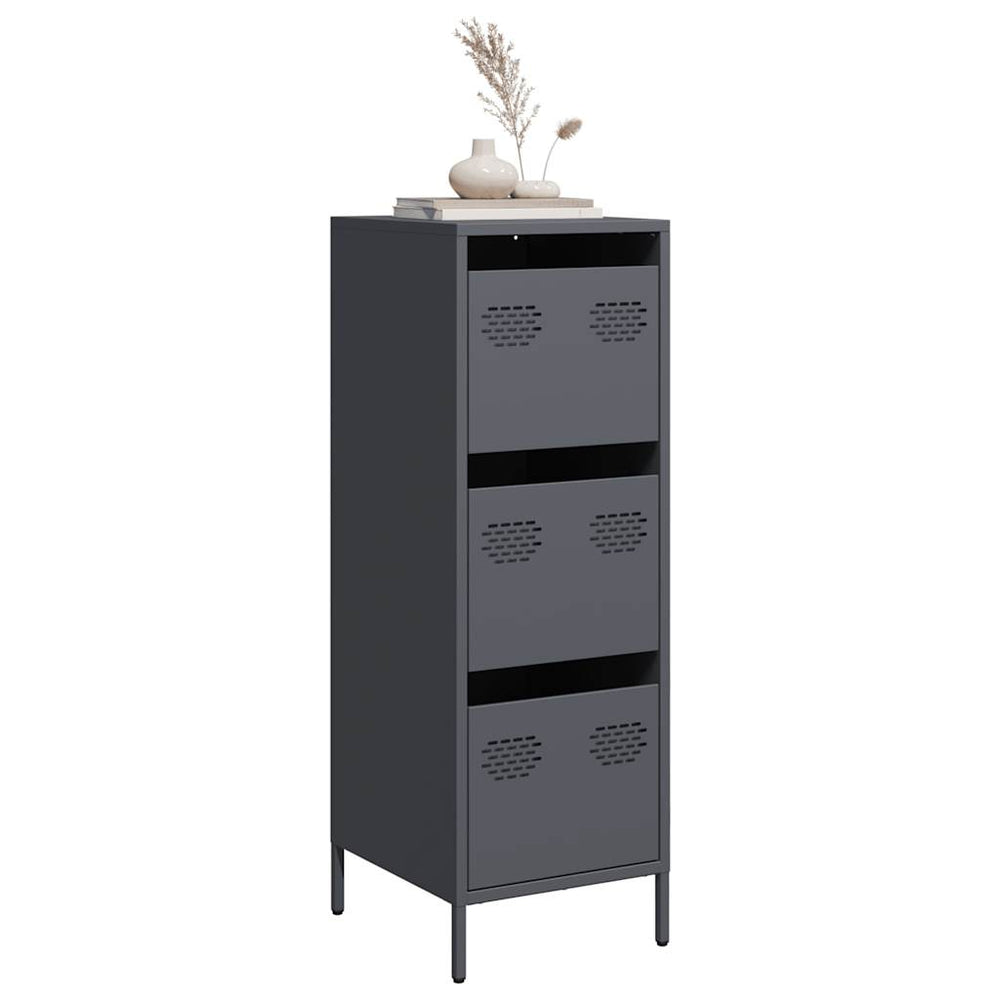 Highboard Anthrazit Stahl 39x35x103,5 cm