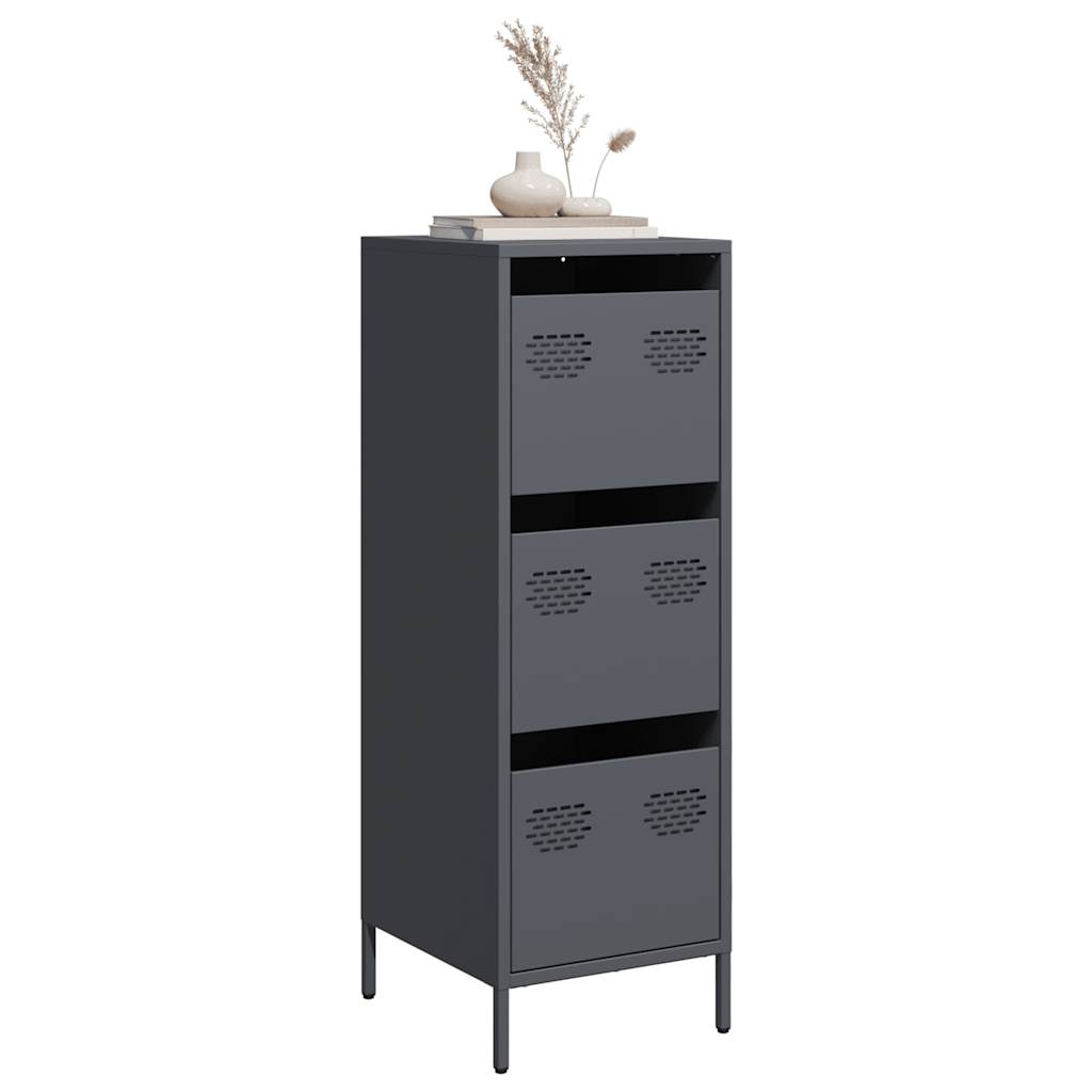 Highboard Anthrazit Stahl 39x35x103,5 cm