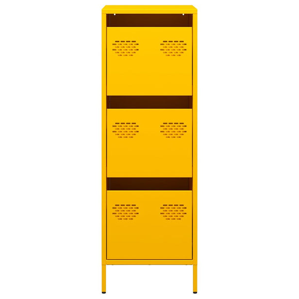 Senfgelbes Highboard Stahl 39x35x103,5 cm