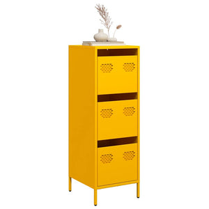 Senfgelbes Highboard Stahl 39x35x103,5 cm