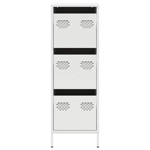 Weißes Highboard aus Stahl, 39x35x103,5 cm