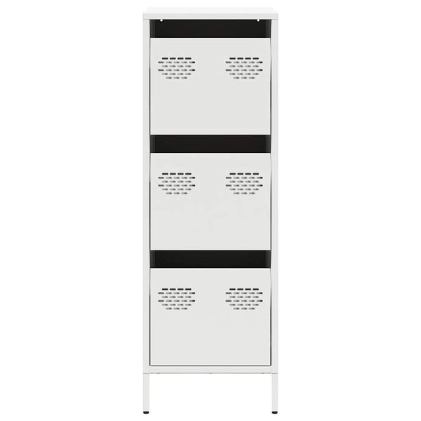 Weißes Highboard aus Stahl, 39x35x103,5 cm