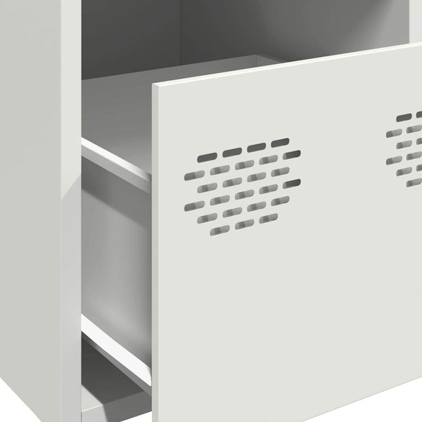 Weißes Highboard aus Stahl, 39x35x103,5 cm