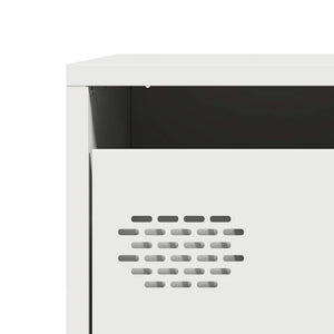 Weißes Highboard aus Stahl, 39x35x103,5 cm