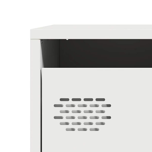 Weißes Highboard aus Stahl, 39x35x103,5 cm